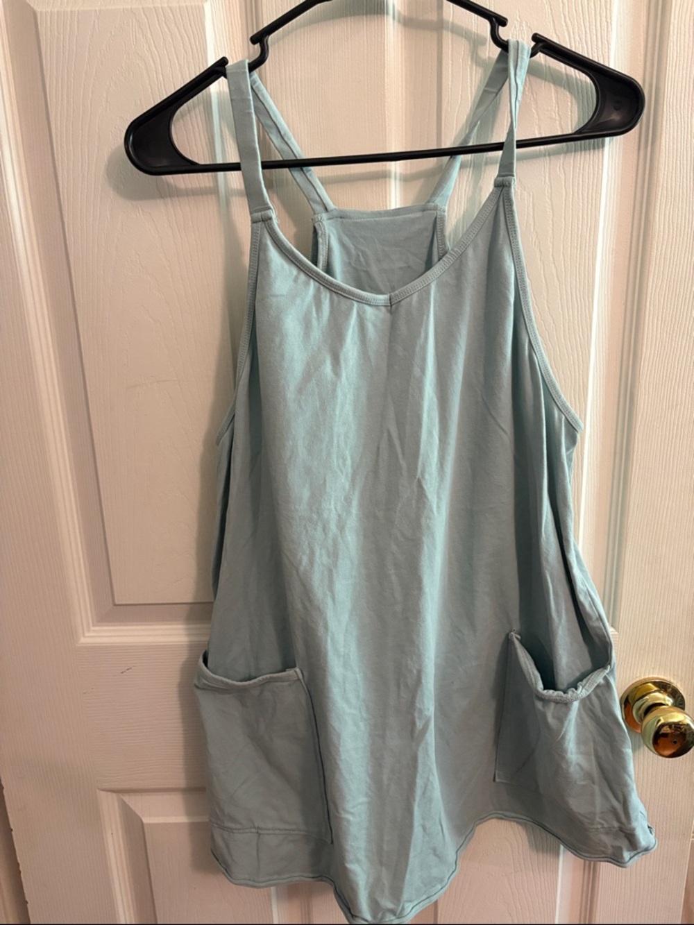Mint green Women's Pocket Tank Dress with built in shorts